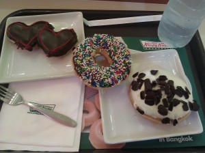 Krispy Kreme on valentines in Thailand